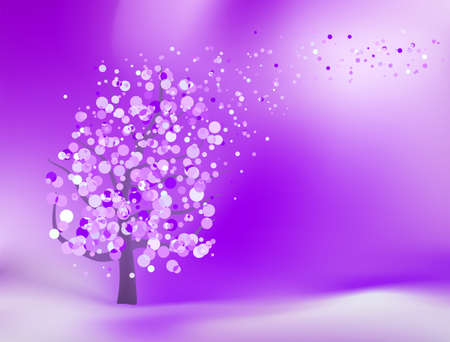 Tree with blue leaves  のイラスト素材