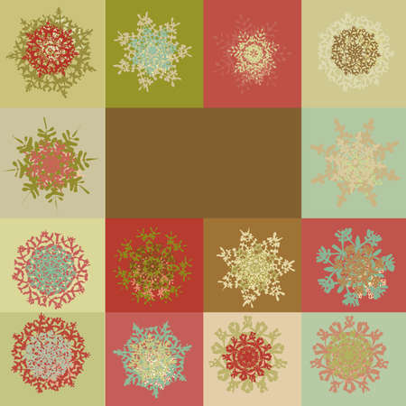 Retro snowflakes background template  のイラスト素材