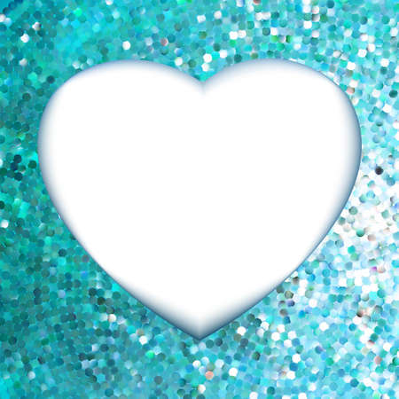 Blue frame in the shape of heart のイラスト素材