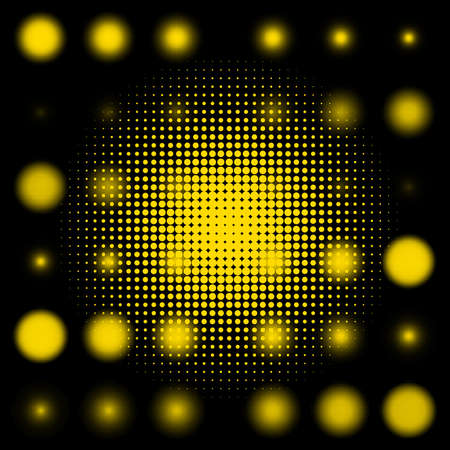 Set of spotted yellow halftone  のイラスト素材