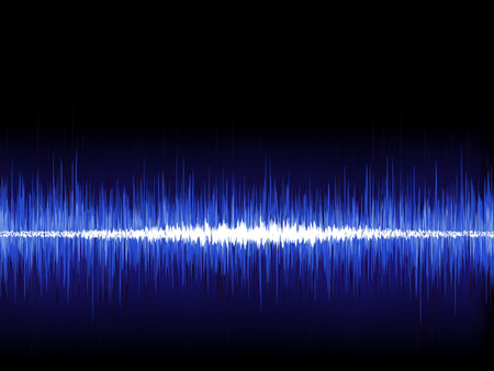 Sound waves oscillating on black background  EPS 8 vector file included 