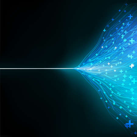 Colorful lines on dark blue background のイラスト素材