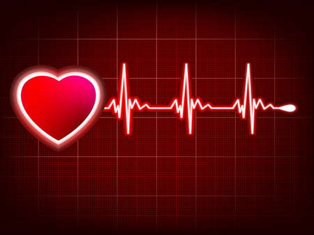 Heart and heartbeat symbol on monitor. EPS 8 vector file includedのイラスト素材