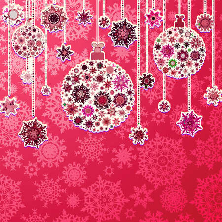 Christmas pink background with baubles. vector file includedのイラスト素材