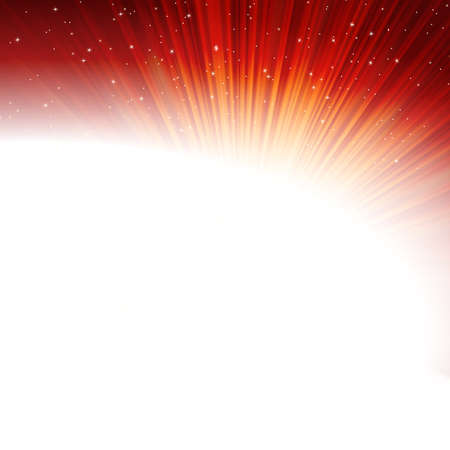 Stars and snowflakes on red golden background.のイラスト素材