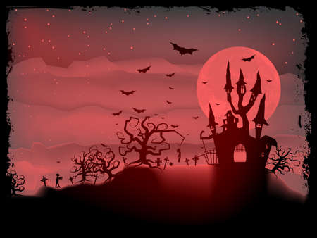 Halloween poster with zombie background. のイラスト素材