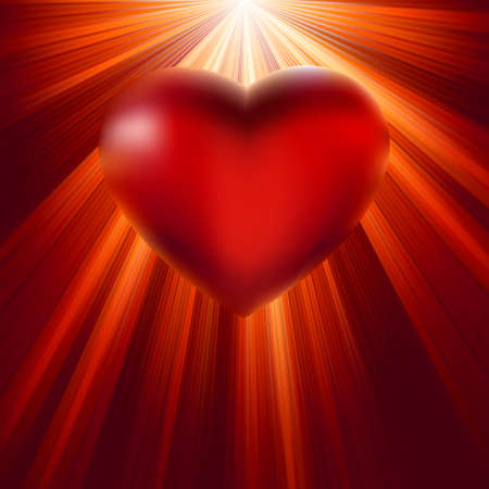 Heart shining with light of love.のイラスト素材