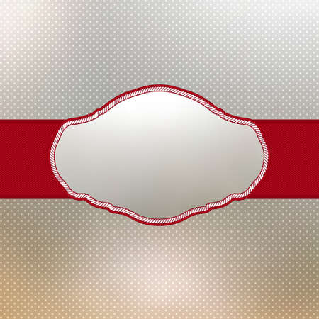 Vintage card with red ribbon, frame for your text. のイラスト素材