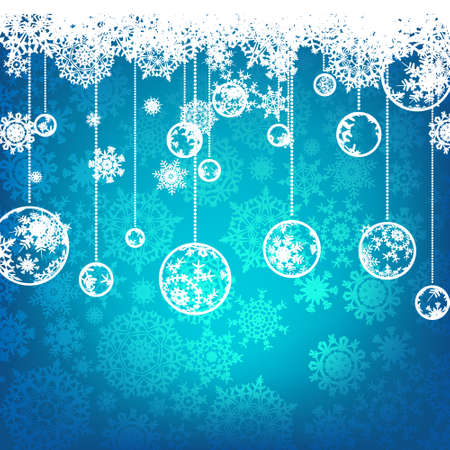 Beautiful blue happy Christmas card,winter holiday background  EPS 8 vector file includedのイラスト素材