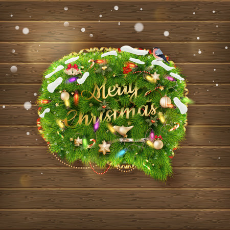 Christmas fir tree Bubble for speech. のイラスト素材