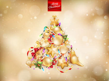 Golden Christmas background. EPS 10 vector file includedのイラスト素材