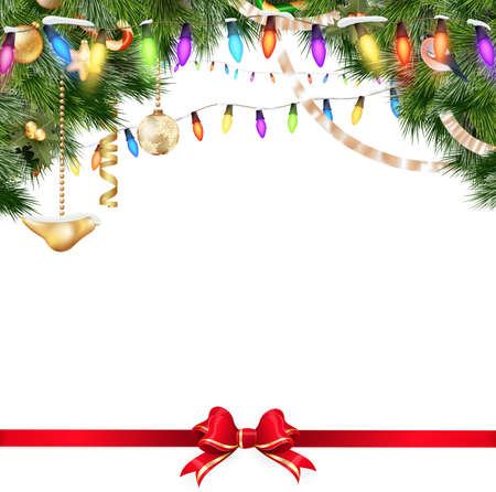 Christmas lights isolated on white background.  のイラスト素材