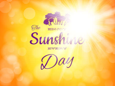 Summer background with a magnificent sun burst with lens flare.   のイラスト素材