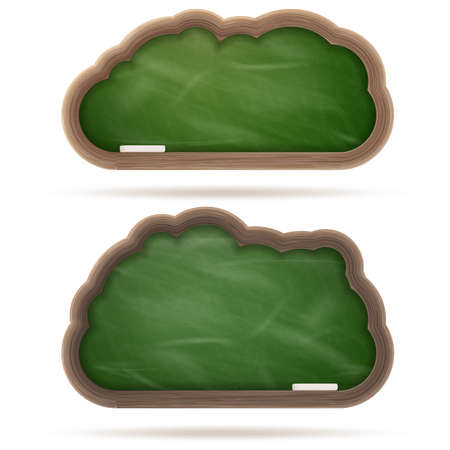 Blank green Blackboard cloud set. EPS 10 vector file includedのイラスト素材