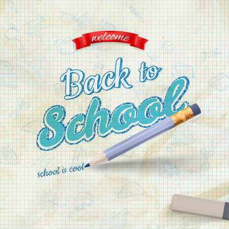 Back To School background of school supplies. のイラスト素材
