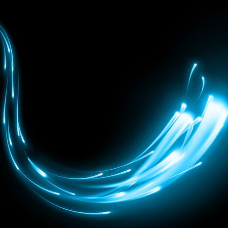 Blue abstract background with blurred magic neon light curved lines. EPS 10 vector file includedのイラスト素材