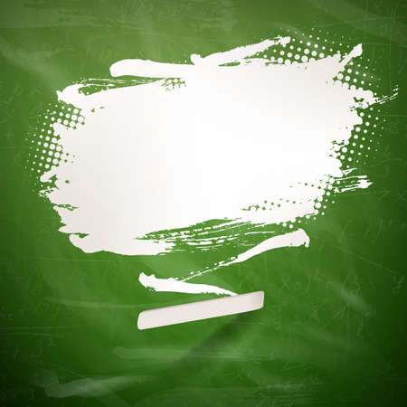 Chalked speech bubble on green school board background. vector file includedのイラスト素材