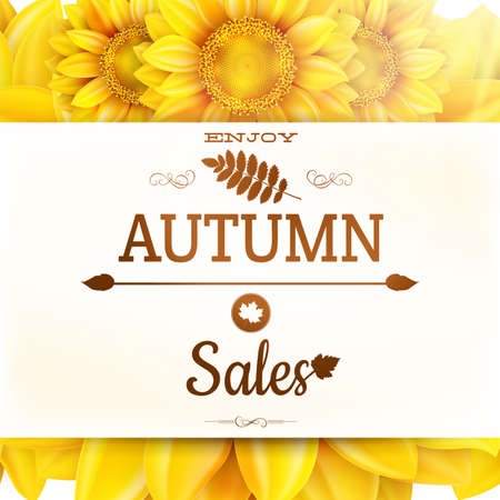 Sunflower autumn sale.  のイラスト素材