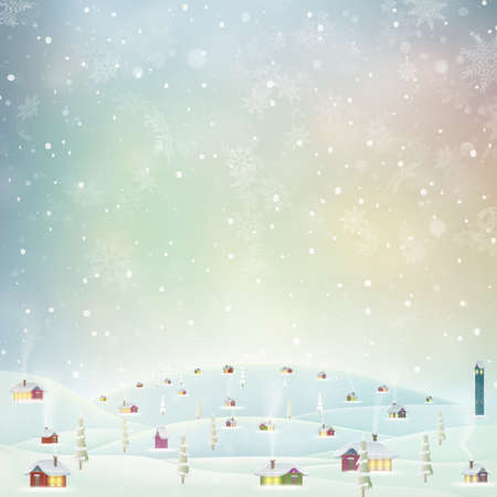 Christmas landscape Poster のイラスト素材