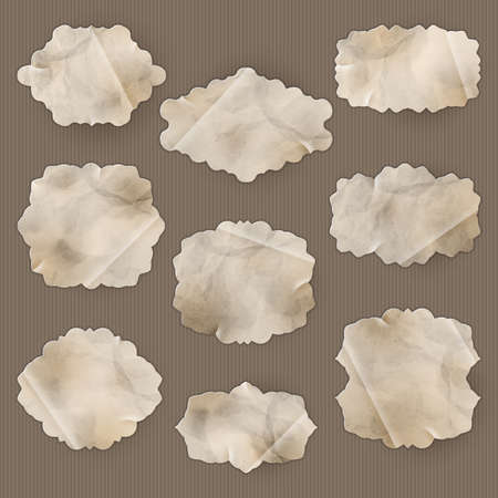 Old Paper frame - variety of scraps for your layouts or scrapbooking projects. EPS 10 vector file includedのイラスト素材