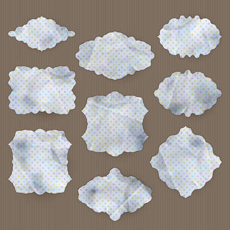 Set of stickers with polka dot pattern.  のイラスト素材