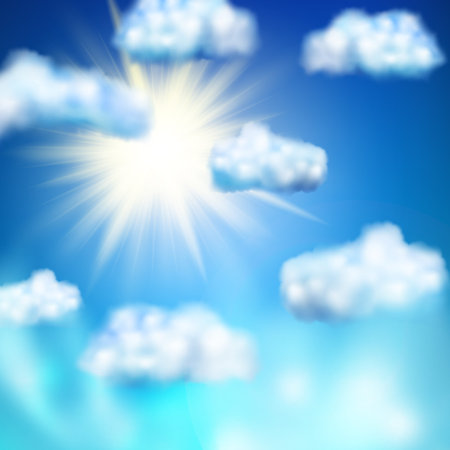 Sun in the blue sky.のイラスト素材