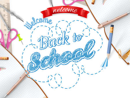 School season invitation template. EPS 10 vector file includedのイラスト素材