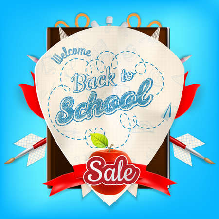Back to School marketing background. Greeting card, poster, flier, blog, article, social media. EPS 10 vector file includedのイラスト素材