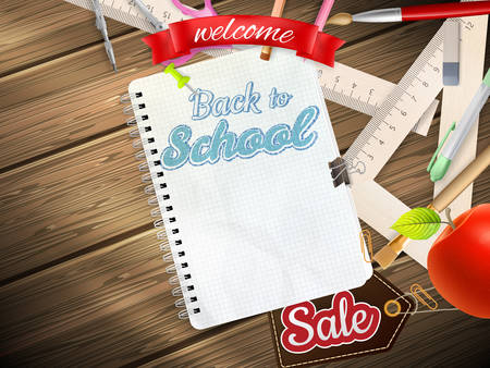Back to school Sale Label card. EPS 10 vector file includedのイラスト素材