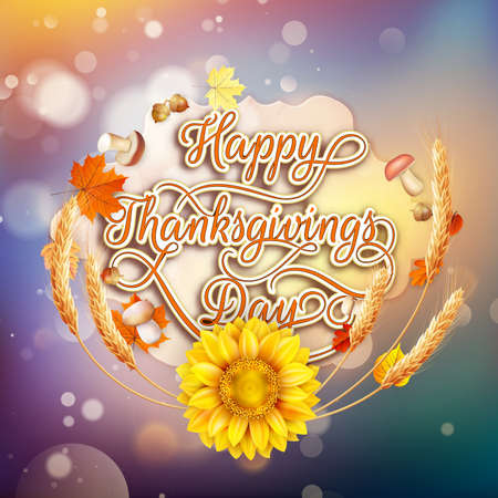 Thanksgiving Day design template. EPS 10 vector file includedのイラスト素材