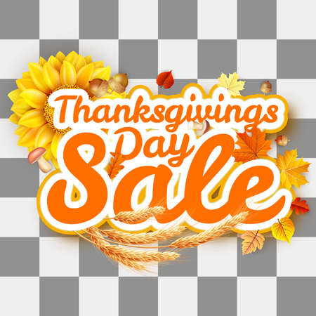 Thanksgiving Day sale headline template. EPS 10 vector file includedのイラスト素材