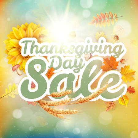 Thanksgiving Day sale headline template. EPS 10 vector file includedのイラスト素材