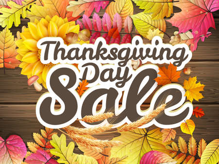 Thanksgiving Day sale headline template. EPS 10 vector file includedのイラスト素材