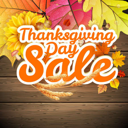Thanksgiving Day sale headline template. EPS 10 vector file includedのイラスト素材