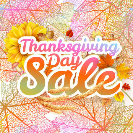 Thanksgiving Day sale headline template. EPS 10 vector file includedのイラスト素材