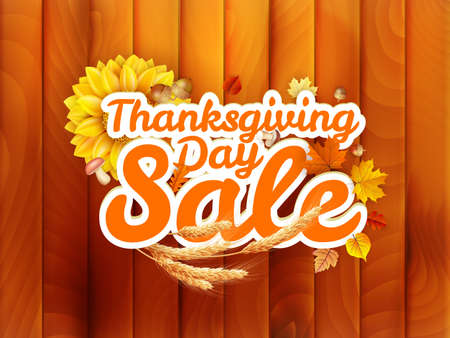 Thanksgiving Day sale headline template. EPS 10 vector file includedのイラスト素材
