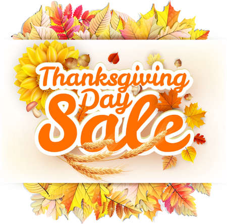 Thanksgiving Day sale headline template. EPS 10 vector file includedのイラスト素材