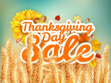 Thanksgiving Day sale headline template. EPS 10 vector file includedの写真素材