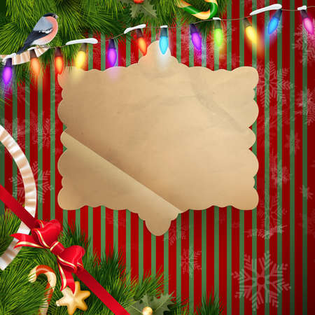 christmas background with baubles and christmas tree. EPS 10 vector file includedのイラスト素材