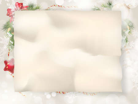 Christmas Fir Tree Border over Vintage background. EPS 10 vector file includedのイラスト素材