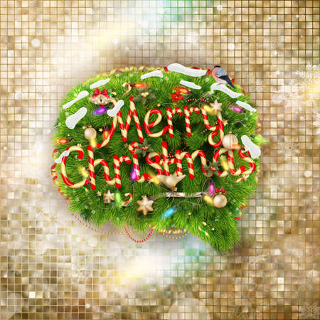 Christmas greeting card light and snowflakes background. Merry Christmas holidays wish design and vintage ornament decoration. Happy new year message. EPS 10 vector file includedのイラスト素材