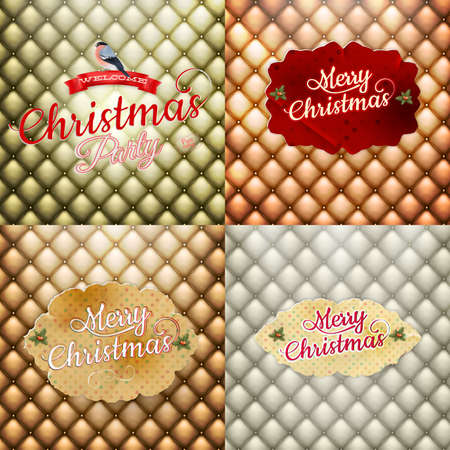 Christmas greeting card light and snowflakes background. Merry Christmas holidays wish design and vintage ornament decoration. Happy new year message. EPS 10 vector file includedのイラスト素材