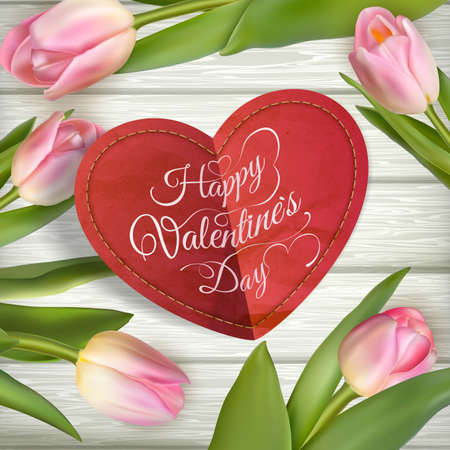 Heart shaped frame. St Valentines Day card.のイラスト素材