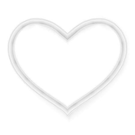 Picture frame heart shape. Heart frame Valentines day card on white background. Abstract background with heart.   vector file includedのイラスト素材
