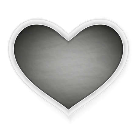 Black heart shape frame on a white background. Happy Valentines Day.   vector file includedのイラスト素材
