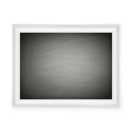 Blank chalkboard in light frame isolated on white.   vector file includedのイラスト素材