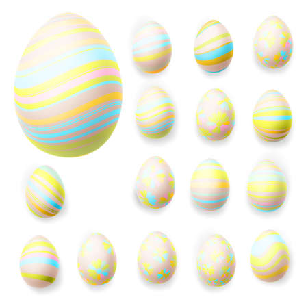 Set of easter eggs isolated on white. EPS 10 vector file includedのイラスト素材