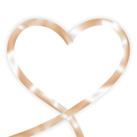 Gold silk ribbon isolated on white. Closeup. Celebratory image. EPS 10 vector file includedのイラスト素材