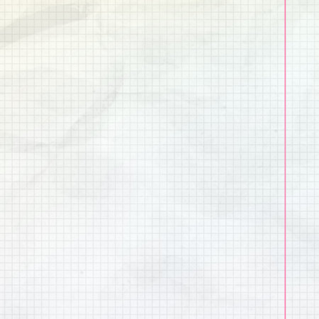 Realistic white lined sheet of notepad crumpled paper background.