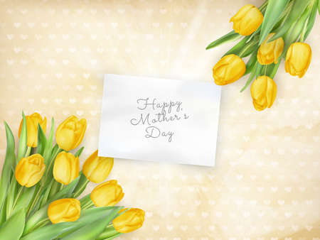 Beautifully Textured Card with Tulips.のイラスト素材